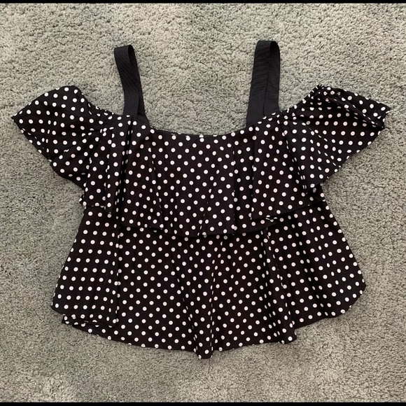 Zara Tops - Zara off the shoulder polka dot top xs Zara Tops - Zara off the shoulder polka dot top xs